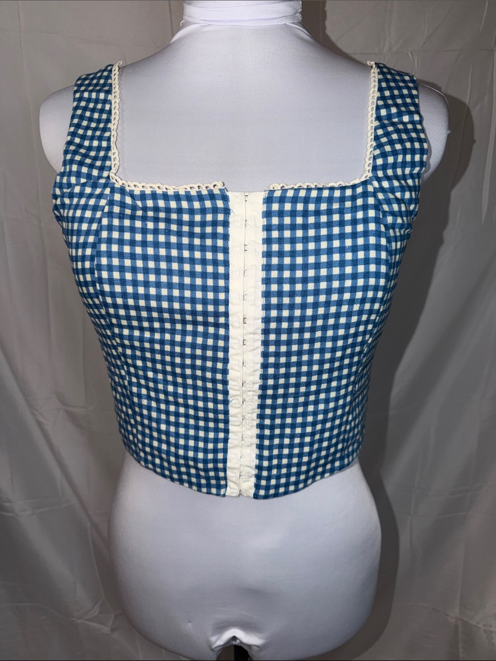 Monteau Gingham Crop Top Picnic Girl Vanilla Girl Cottagecore